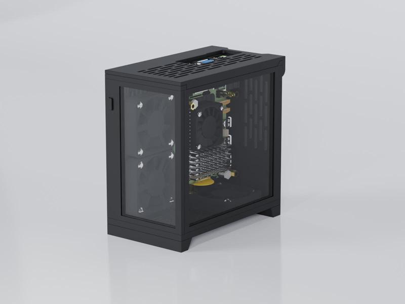 Raspberry Pi 5 PC Case, Acrylic Pannels, NVME Support