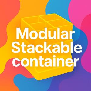 Modular Stacked Containers w Pencil Holder, Boxes, compact.