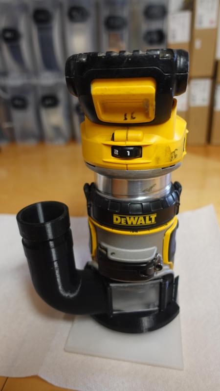 Remix of dust port for DeWalt Palm Routers