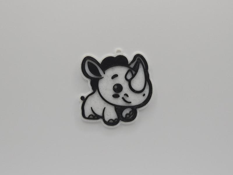 Cute Rhino Keychain