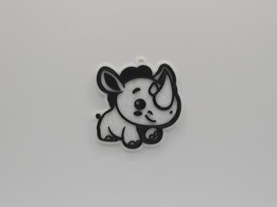 Cute Rhino Keychain