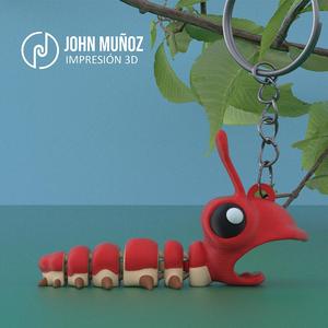  Articulated Caterpillar Keychain - Simpsons STL 3MF