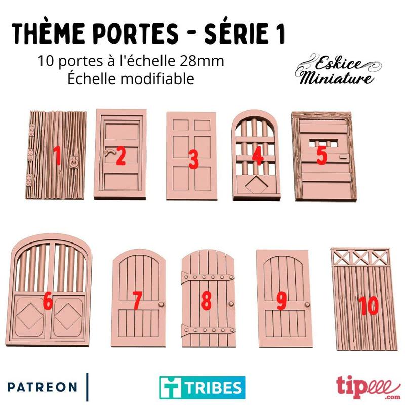 Doors - Models for wargame & diorama scenery by Eskice Miniature