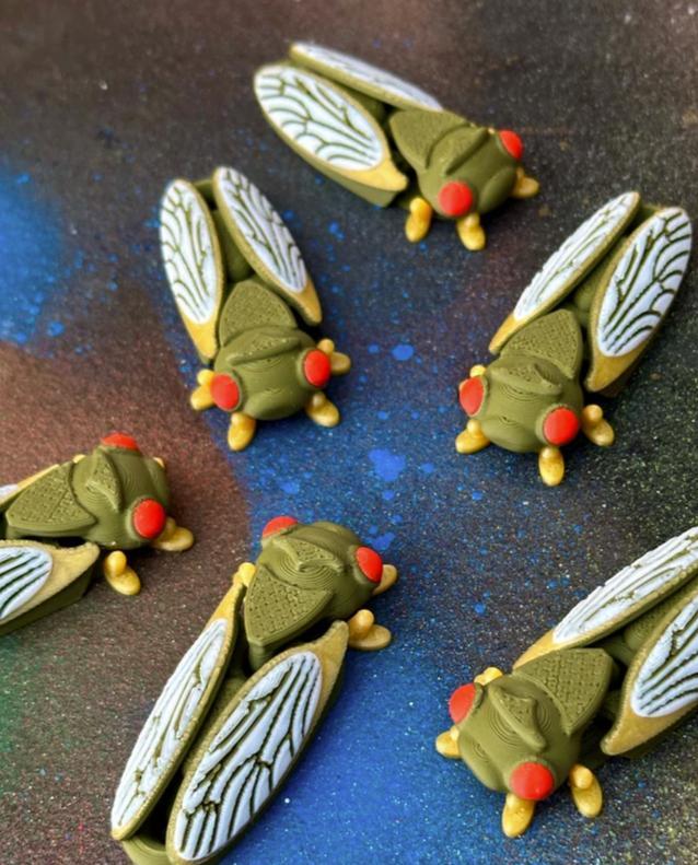 Cicada Brood K - Articulated Fidget Toy Keychain 