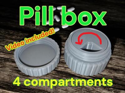Travel Pillbox - 4 compartments. Video included!