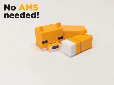 Minecraft Fox Kit Card - With and without AMS