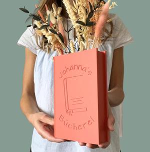 Buch Vase - Buch Vase für Trockenblumen - Buch Dekor - Bücherregal Deko