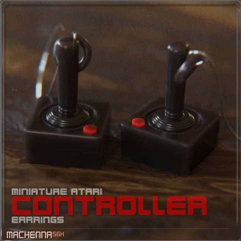 Miniature Atari Controller Earrings