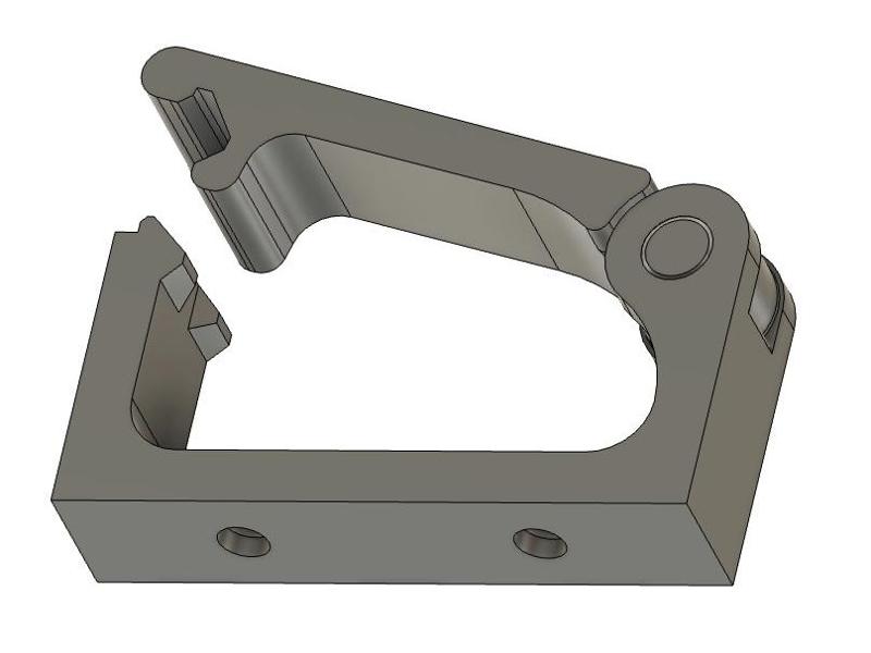 Under desk cable clip for cable management.