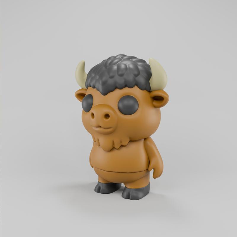 Flexy Bison Figurine + Keychain