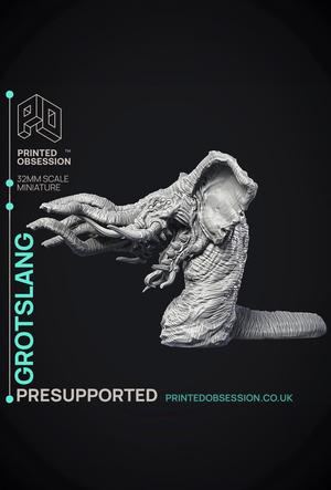 Grotslang - Large Creature - Cryptids of the Darkwood - PRESUPPORTED - Illustrated and Stats - 32mm 