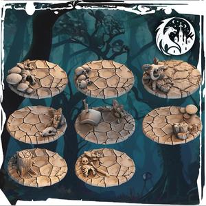 8 x Bases 25mm Scorched Earth