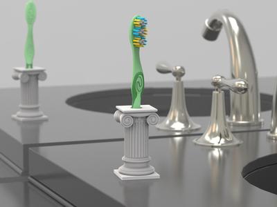 Column Razor-Toothbrush Holder 