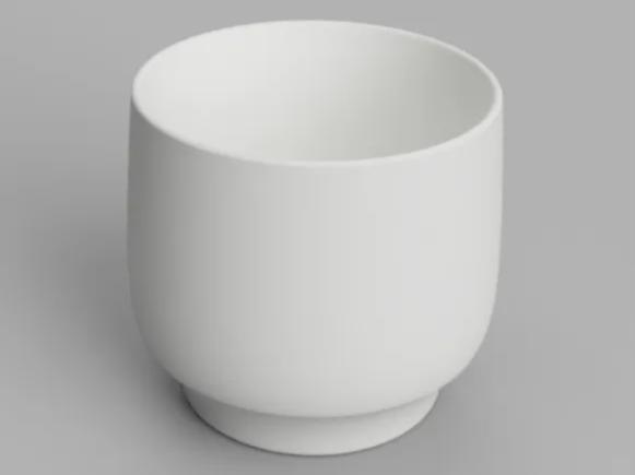Planter Modern Curved self-watering 4" 100mm