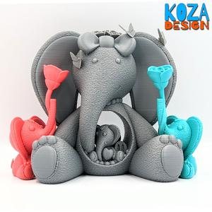ELEPHANT MOM AND KIDS
