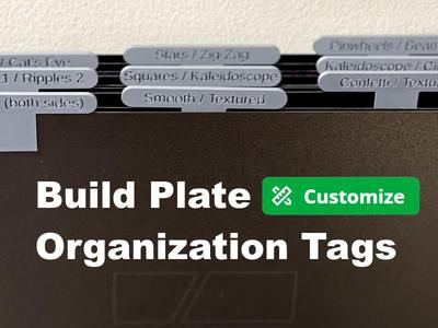 Build Plate Organization Tags (customizable)