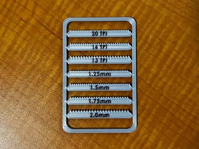 Thread Gauge Card - for Metric and Imperial Bolts