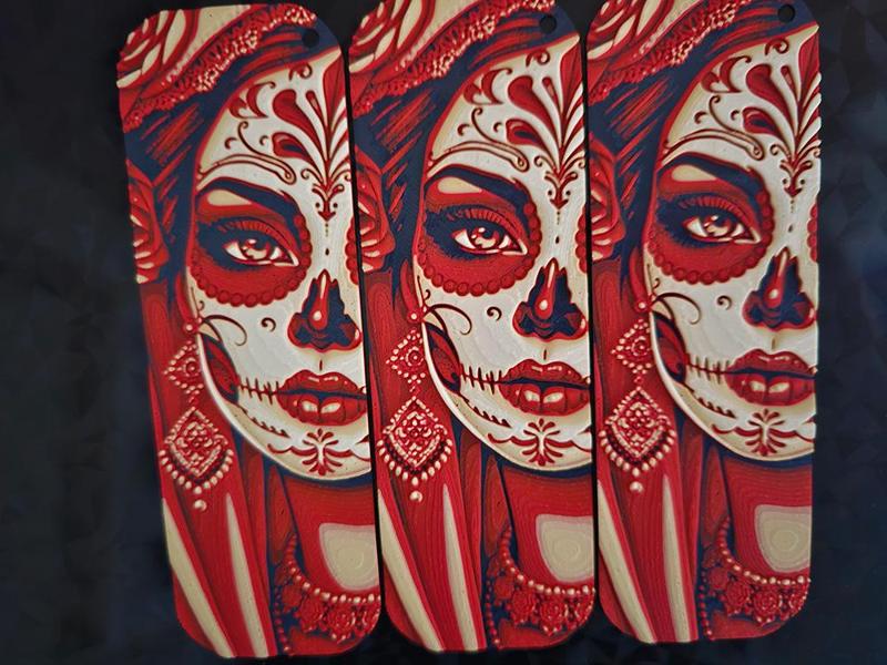 Sugarskull bookmark - Hueforge - 4 Colors