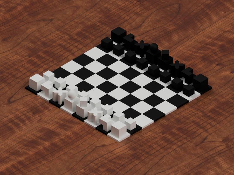 Bauhaus Style Chess Set