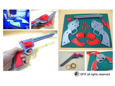 Rubber Band Gun / 左輪橡皮筋槍(加長版)