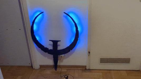Quake logo wall light
