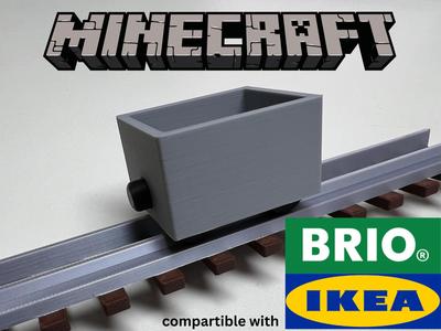 Minecraft-Style Minecart for Wooden Tracks