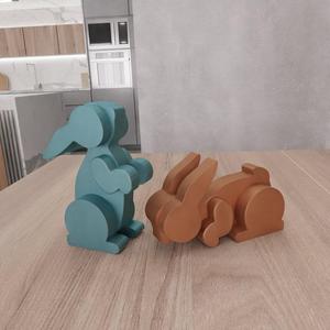 3D Easter Bunny 2 Decor as 3D Stl File & Easter Gift, Bunny Rabbit, 3D Printing, Bunny Ears, 3D Print File, Easter Decor, Easter Rabbit