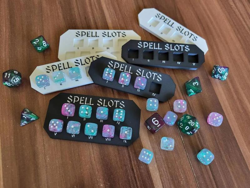DnD Spell Slot Tracker for 12mm D6