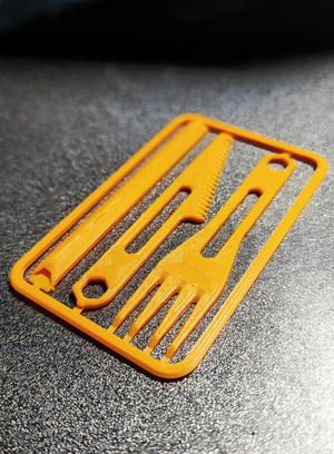 Credit card size emergency utensils