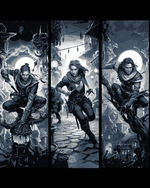The Fantasy Thief - Silent stalker from above and below - Set of Bookmarks