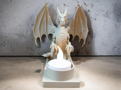 Dragon Guardian of Light - Fantasy Candle Holder 
