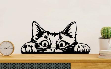 Peeking Cat Wall Decoration