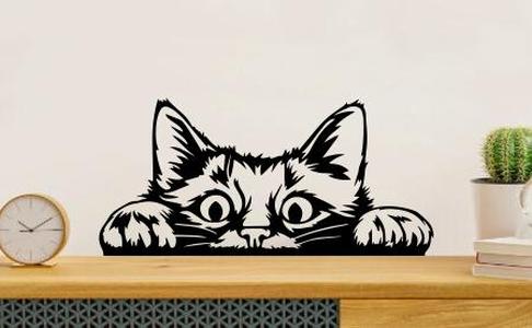 Peeking Cat Wall Decoration