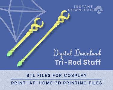 ZELDA Tri-Rod Staff STL FILES [The Legend of Zelda: Echoes of Wisdom] Cosplay Prop