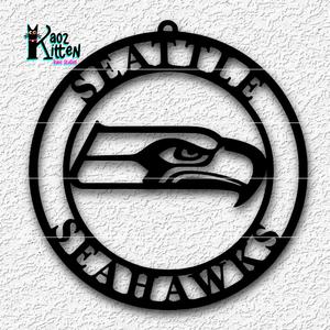 Seattle Seahawaks logo wall art sports football team mascot sign