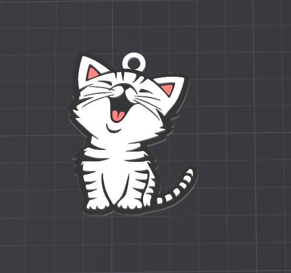 cute cat keychain / necklace charm (free for commercial use)