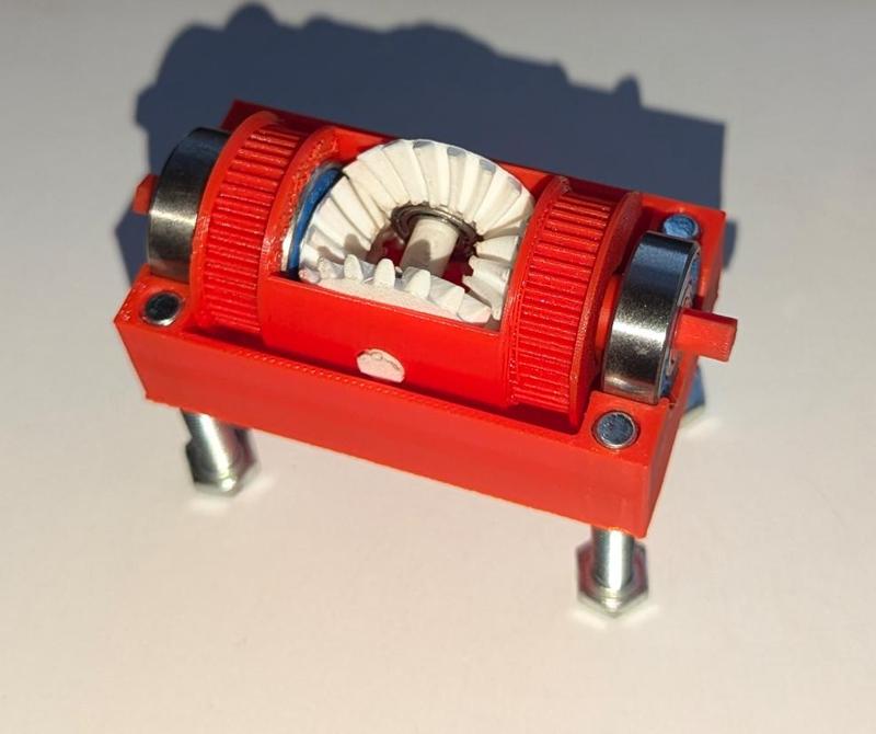 Compact GT2 driven open differential for RC car