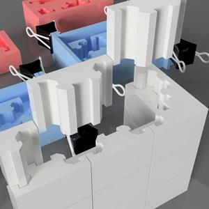 Mold for Interlocking blocks of cement or gypsum
