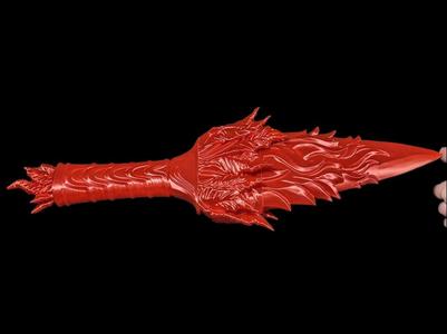 Lifesize flaming dagger
