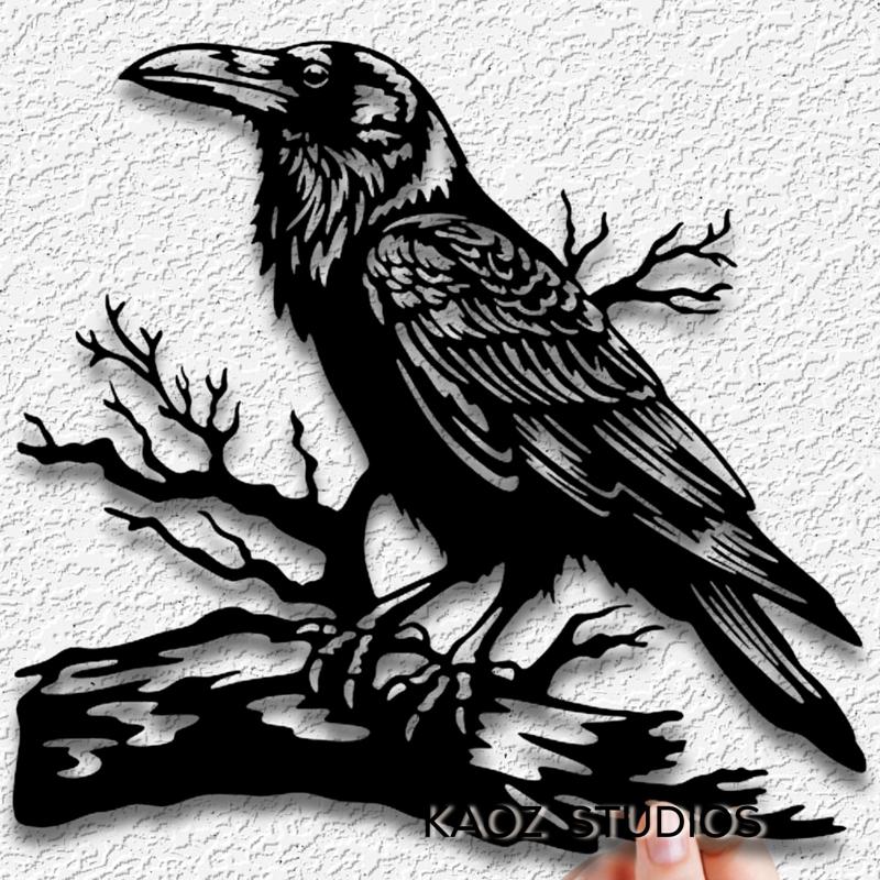 crow wall art raven wall decor halloween night decoration