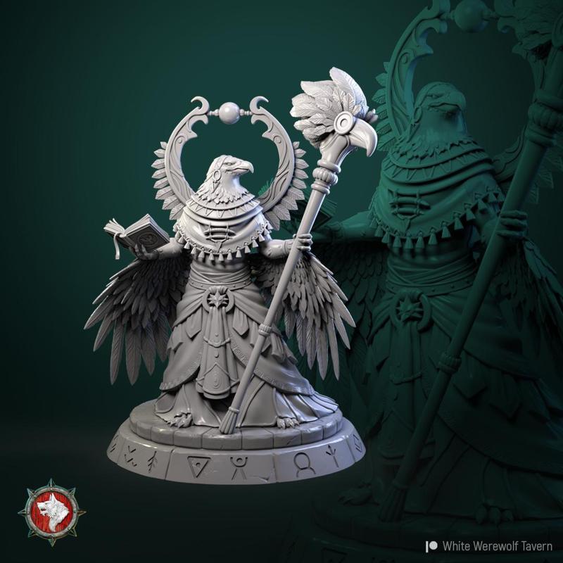 Ayalau the aarakocra priestess 32mm and 75mm pre-supported