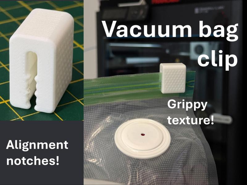 Vacuum bag sealing clip