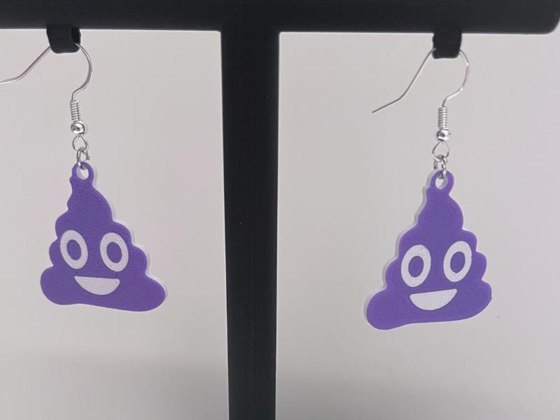 Happy Poop Emoji Earrings – Lightweight & Fun