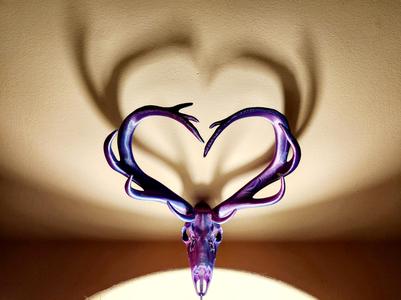 "Love" Elk Edition Skull