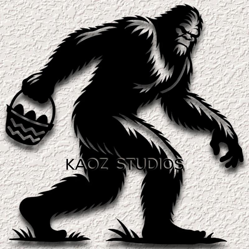 big foot wall art sasquatch wall decor funny easter decoration