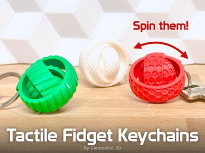 Tactile Fidget Keychain (spinning fun rings toy)