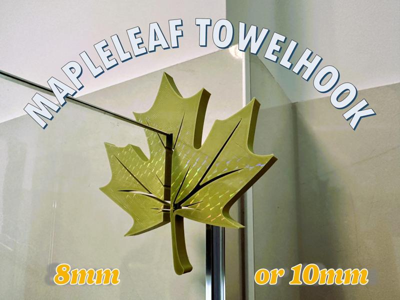 Maple leaf towel shower holder
