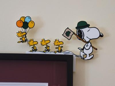 Door Corner Art, St. Patty's Day Parade, Snoopy Woodstock and Friends