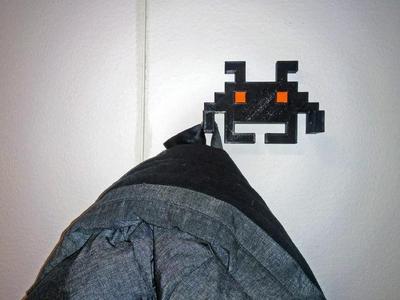 Space Invaders coat hangers