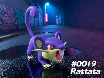 Pokemon 0019 Rattata Multicolor Print